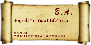 Bognár Apollónia névjegykártya