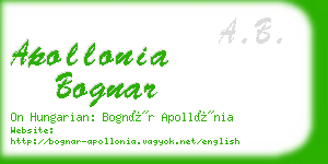 apollonia bognar business card